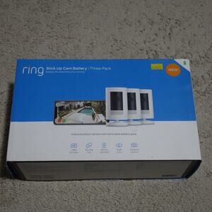 3 Pack Ring Stick Up Camera Indoor/Outdoor Battery Wire Free NEW OPEN BOX!!!‎